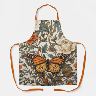 Tablier Elegant Monarch Butterfly William Morris Inspired