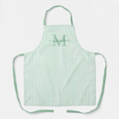 Tablier Elegant Monogram Name Green Stripe (Recto)