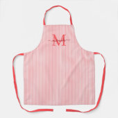 Tablier Elegant Monogram Name Red Stripe (Recto)