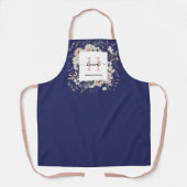 Tablier Elegant Monogram Pretty Beige Blue Flowers Floral (Recto)