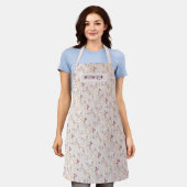 Tablier Élégant Monogramme Floral (Porté)