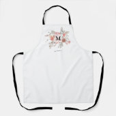Tablier Élégant Monogramme floral rose pâle (Recto)