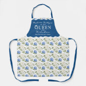 Tablier Elégant Motif de fleurs d'hydragea bleu (Recto)