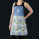 Tablier Élégant Motif de fleurs d'hydragea bleu<br><div class="desc">Cuire avec style avec l'élégant Motif Monogram Apron Hydrangea Flowers Bleu. Doté d'un beau design floral bleu hydrangea, cet espace apporte une touche sophistiquée et charmante à votre cuisine. Le monogramme personnalisé ajoute un détail unique et élégant, ce qui le rend parfait pour les chefs, les boulangers et les artistes....</div>