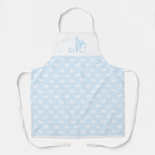 Tablier Élégant Motif de monogramme bleu clair