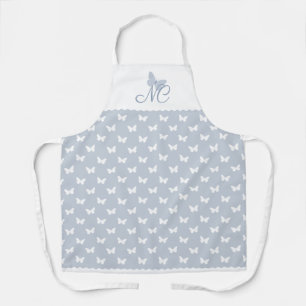Tablier Élégant Motif de papillon bleu Dusty