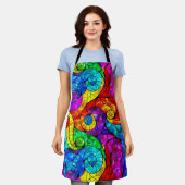 Tablier Élégant Motif en verre à fond arc-en-ciel (Porté)