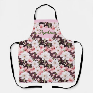 Tablier Elégant Motif Fleurs Roses - Parfait pour tout Occ