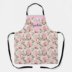 Tablier Elégant Motif Fleurs Roses - Parfait pour tout Occ