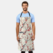 Tablier Élégant Motif sans couture en fleur de cerisier (5 (Porté)
