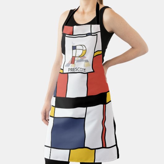 Tablier Élégant Neoplasticisme Style Monogramme. Lettre P (Insitu)