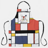 Tablier Élégant Neoplasticisme Style Monogramme. Lettre V (Recto)