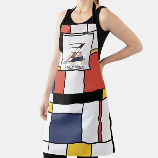Tablier Élégant Neoplasticisme Style Monogramme. Lettre Z (Insitu)