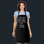 Tablier Elégant noir blanc personnalisé nom phrase phrase<br><div class="desc">Élégant nom personnalisé noir et blanc phrase de texte citation Apron. Idéal pour cuisiniers, chefs, poteries, céramiques, artisanat, travail, cuisine, boulangerie, barbecue, grill, mais aussi pour les entreprises et les magasins, etc</div>