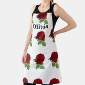 Tablier Élégant nom de rose rouge Personnalisé (Insitu)