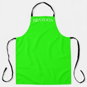 Tablier Elégant Nom Vert Homme Moderne Simple Chef (Recto)