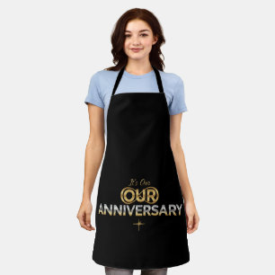 Tablier Elegant Or & Argent C'est notre anniversaire
