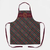 Tablier Élégant or Monogramme Plaid - Cranberry Blue Turqu (Recto)