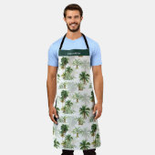 Tablier Élégant palmier de l'île Monogramme floral (Porté)