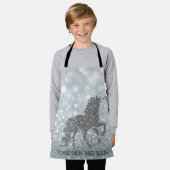 Tablier Elegant Parties scintillant Argent Unicorn, Bokeh (Porté)