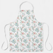 Tablier Elégant Pastel Aquarelle Boho Cactus Succulent (Recto)