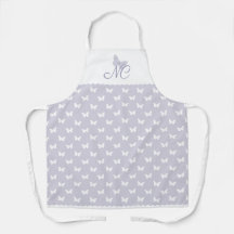 Élégant Pastel Lavender Monogram Motif papillon