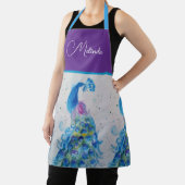 Tablier Elégant Peacock Aquarelle Peinture Bleue (Insitu)