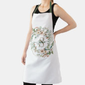 Tablier Elegant Personalized Floral Monogram Name Apron (Insitu)