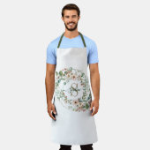 Tablier Elegant Personalized Floral Monogram Name Apron (Porté)