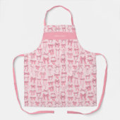 Tablier Elegant Pink Bows and Coquette Chic Trendy Apron (Recto)