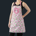 Tablier Elegant Pink Hydragea Flowers Pattern Monogram<br><div class="desc">Cook in style with the Elegant Pink Hydrangea Flowers Pattern Monogram Apron. Featuring delicate pink hydrangeas and a personalized monogram, this apron adds a touch of elegance and charm to your kitchen. The soft, durable fabric ensures comfort while you cook, bake, or entertain, making it perfect for any occasion. Whether...</div>