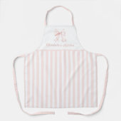 Tablier Elégant Pink Stripes Bow Apron (Recto)