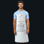 Tablier élégant plus beau Noël barbecue cadeau du chef<br><div class="desc">Joyeux cadeau de Noël rustique. cadeau parfait pour la famille ou les amis,  customisez avec votre nom de famille pour marquer la saison festive</div>