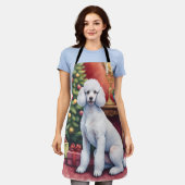 Tablier Elegant Poodle Beside Christmas Tree Holiday Dog  (Porté)