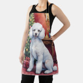 Tablier Elegant Poodle Beside Christmas Tree Holiday Dog  (Insitu)
