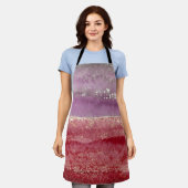 Tablier Elegant purple and gold glitter (Porté)