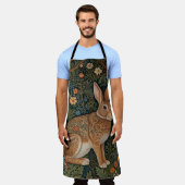 Tablier Élégant retro lapin boisé boisé fleuri (Porté)