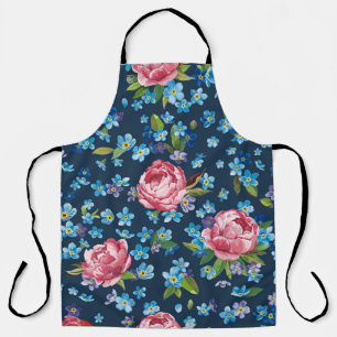 Tablier Elégant rétro sans couture motif avec pivoines r