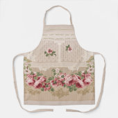 Tablier Élégant romantique victorien rose floral (Recto)
