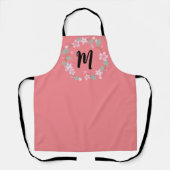 Tablier Élégant rose Personnalisé Votre Nom Apron (Recto)