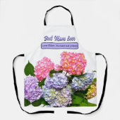 Tablier Elégant rose violet bleu florales hydrangeas maman (Recto)