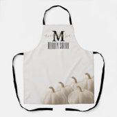 Tablier Elégant salon de beauté Citrouille blanc Monogram (Recto)