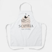 Tablier Elégant Salon Noir & Beige Nail Manicure (Recto)