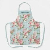 Tablier Élégant Script Botanique Floral (Recto)