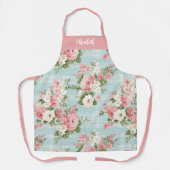 Tablier Élégant Script Botanique Floral (Recto)