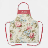Tablier Élégant Script Botanique Floral (Recto)