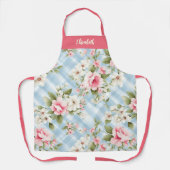 Tablier Élégant Script Botanique Floral (Recto)