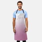 Tablier Élégant script et rose modifiable (n'importe quell (Porté)