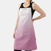 Tablier Élégant script et rose modifiable (n'importe quell (Insitu)