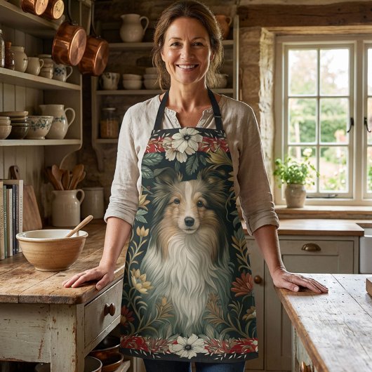 Tablier Elegant Sheltie Shetland Sheepdog Country Style